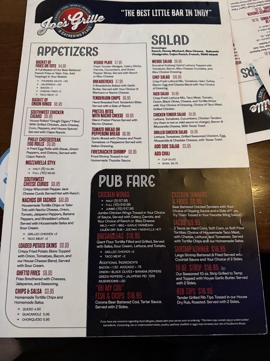 Joe's Grille Menu - Image 3